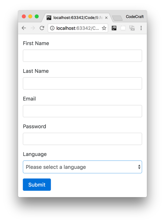 form setup