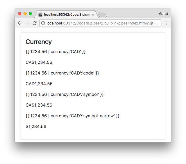 currency pipe