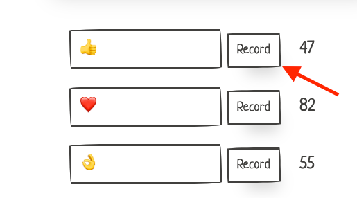 Pressing record grabs snapshots every 100ms to use as training data